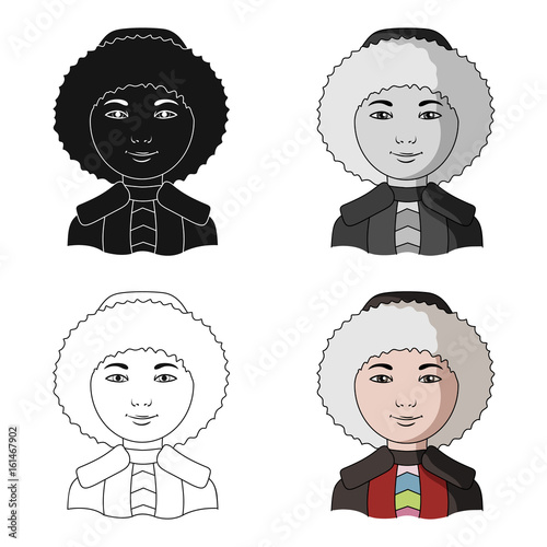 Eskimo.Human race single icon in cartoon style vector symbol stock illustration web.