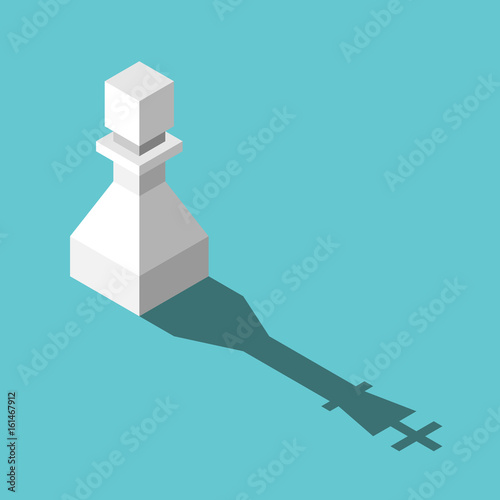 Isometric king shadowed pawn