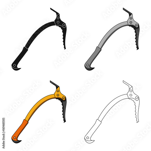 Ice ax.Mountaineering single icon in cartoon style vector symbol stock illustration web.