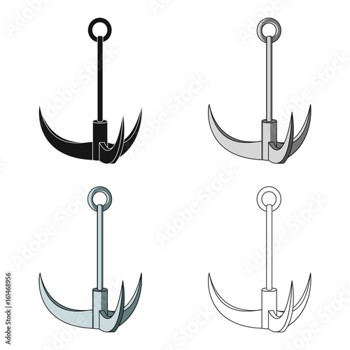Climbing hook.Mountaineering single icon in cartoon style vector symbol stock illustration web.