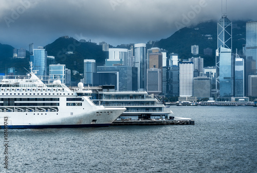 panoramic view of victoria harbor in Hong Kong,China. © fanjianhua
