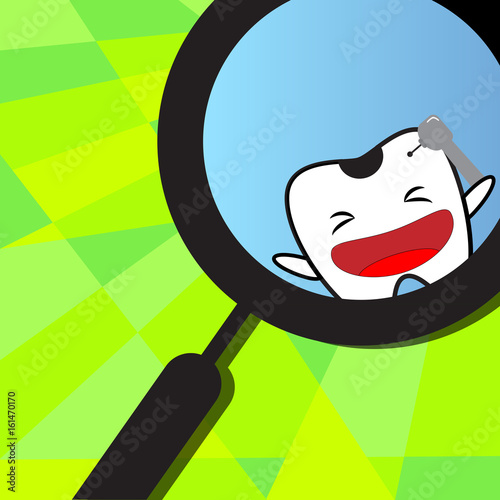 Tooth vector background. Dental health and oral hygiene.