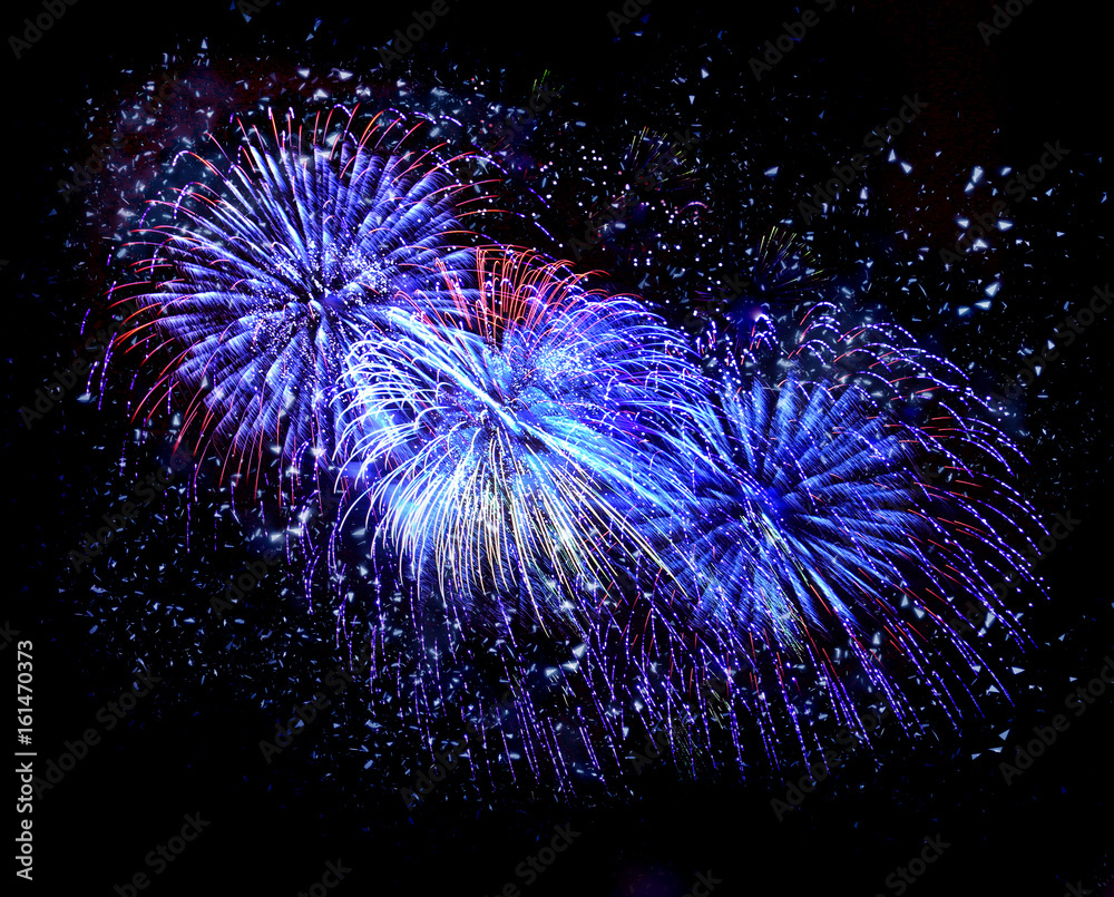 Fototapeta premium Beautiful fireworks in a night sky