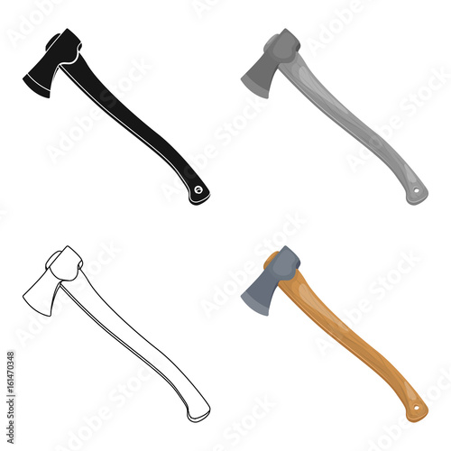 The ax is marching.Tent single icon in cartoon style vector symbol stock illustration web.