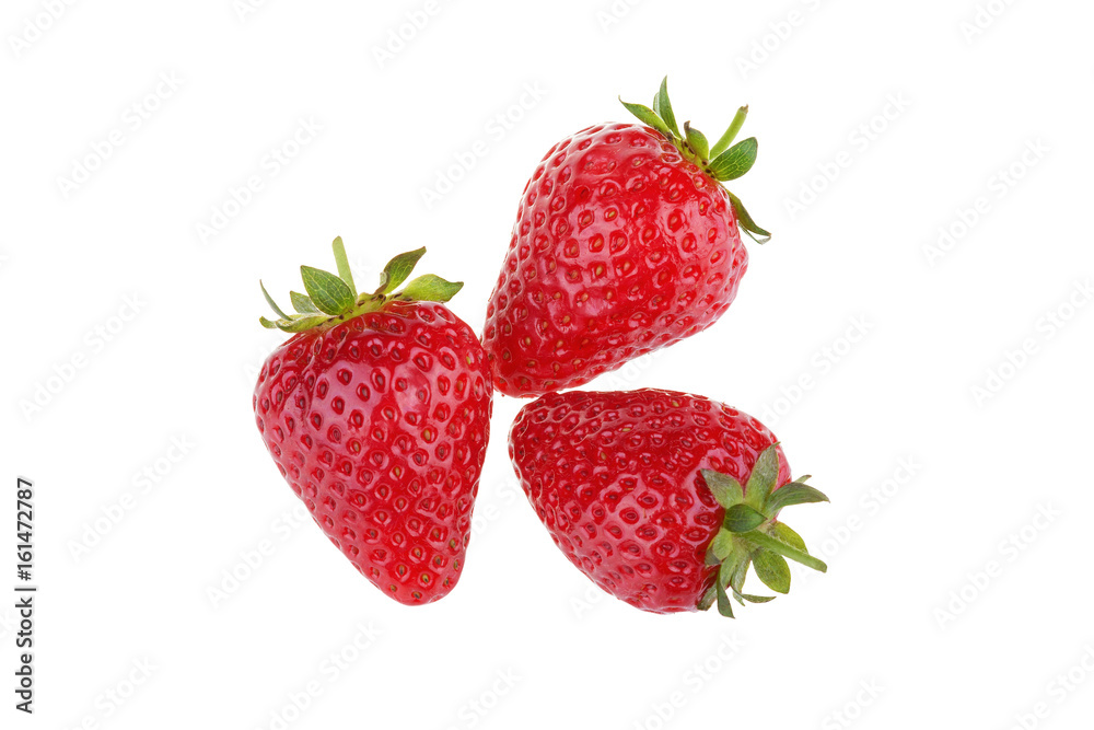 Fresh ripe strawberries isolated on white background. Fresh ripe strawberries isolated on white background.