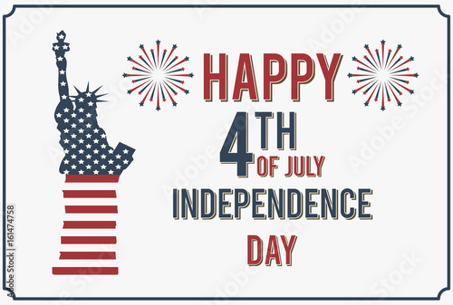 4th of July. Happy Independence Day of America Vector Illustration.