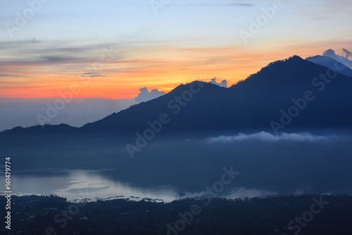 Active volcano. Sunrise from the top of Mount Batur - Bali, Indonesia © yuliyatrukhan