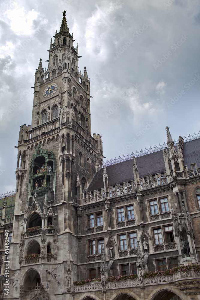 Fototapeta premium Town Hall clock tower, Marienplatz, Munich,Germany