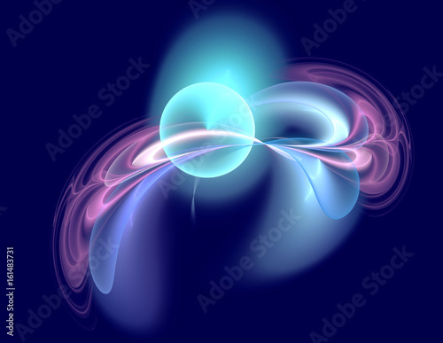3D rendering abstract fractal blue background