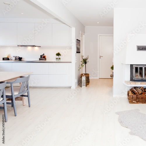 Fototapeta Naklejka Na Ścianę i Meble -  bright clean stylish scandinavian interior with copy space