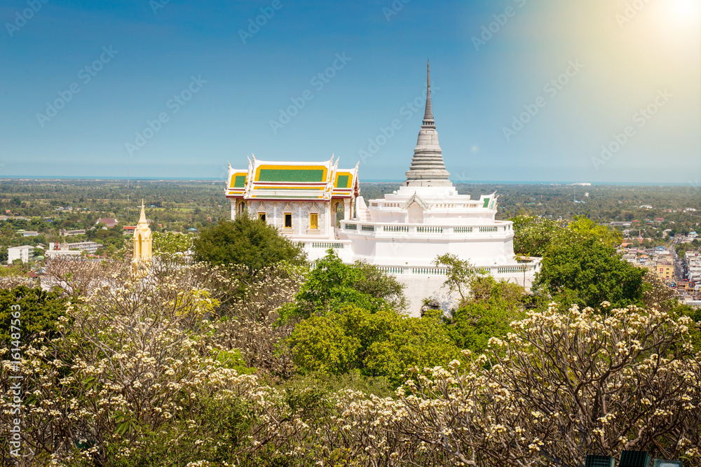 Temple on topof mountain,Architectural details of Phra Nakhon Khiri Historical Park (Khao Wang), Phetchaburi (Thailand) Temple on topof mountain,Architectural details of Phra Nakhon Khiri Historical Park (Khao Wang), Phetchaburi (Thailand)