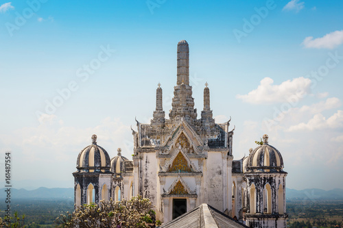 Temple on topof mountain,Architectural details of Phra Nakhon Khiri Historical Park (Khao Wang), Phetchaburi (Thailand)