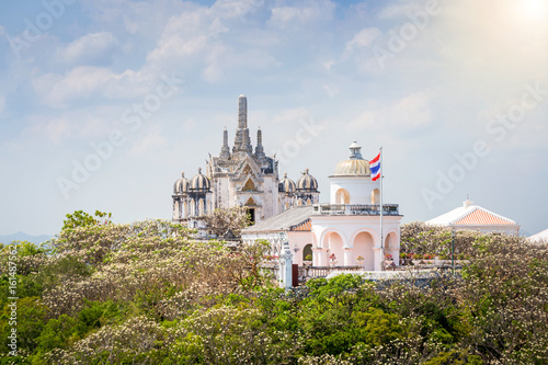 Temple on topof mountain,Architectural details of Phra Nakhon Khiri Historical Park (Khao Wang), Phetchaburi (Thailand)