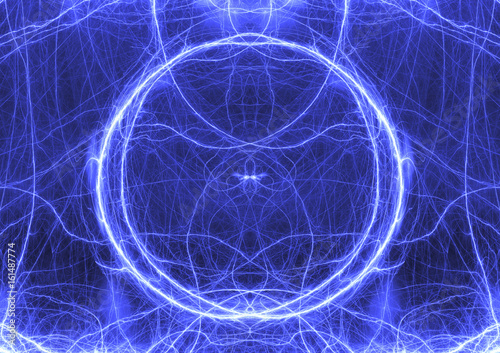 Blue lightning background, plasma energy