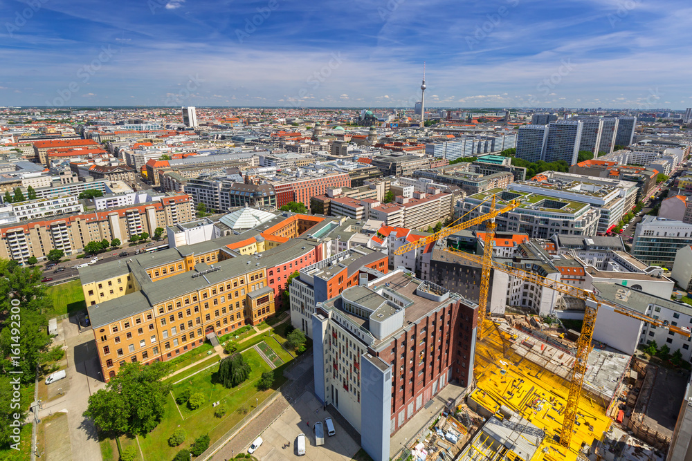 Panorama of Berlin city, Germany. Aerial view.