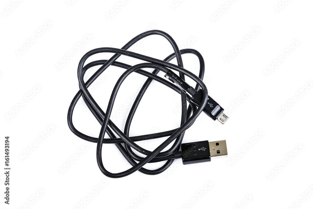 Micro USB Cable on White Micro USB Cable on White