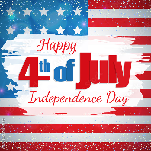 Happy 4th of July, Independence Day greeting card. Happy July Fourth. Vector