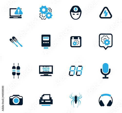 Electronics repair icons set