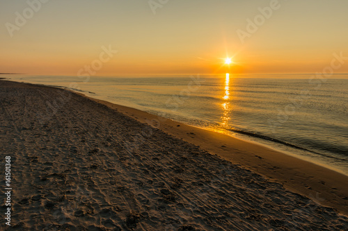 Sea sunset on the beach in the summer  landscape