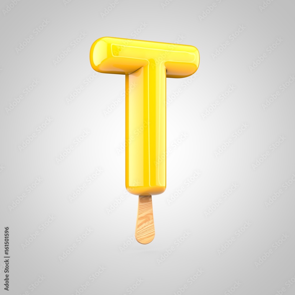 Ice cream letter T uppercase isolated on white background Ice cream letter T uppercase isolated on white background