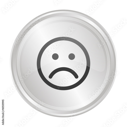 Smiley traurig - Verchromter Button