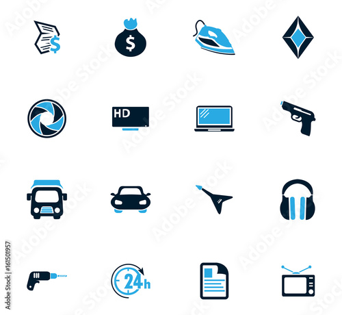 Pawnshop icons set