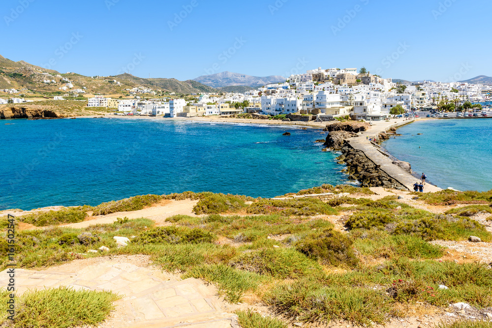 View from the Apollo temple to the city, Naxos (Chora), Cyclades, Greece