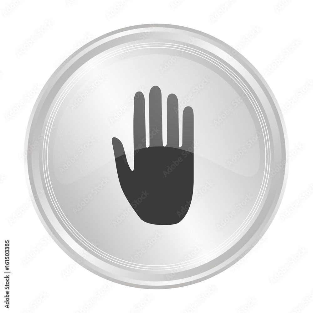 Handfläche - Verchromter Button Handfläche - Verchromter Button