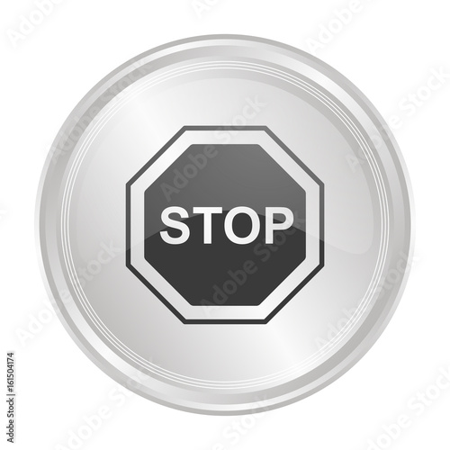 Stoppschild - Verchromter Button