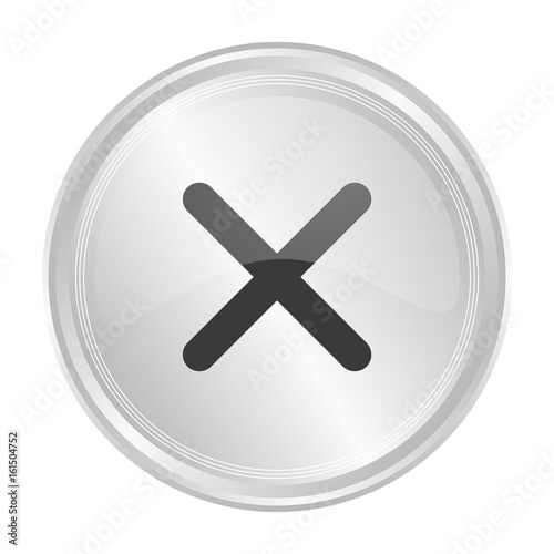 Kreuz - Verchromter Button