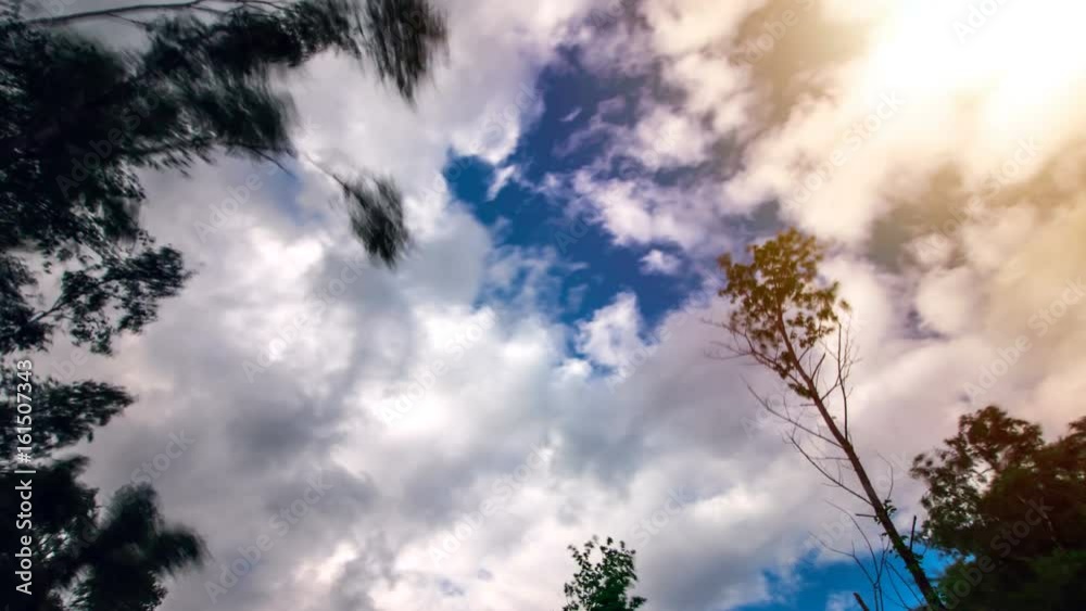 Sky timelapse, stormy weather, sun flare Sky timelapse, stormy weather, sun flare