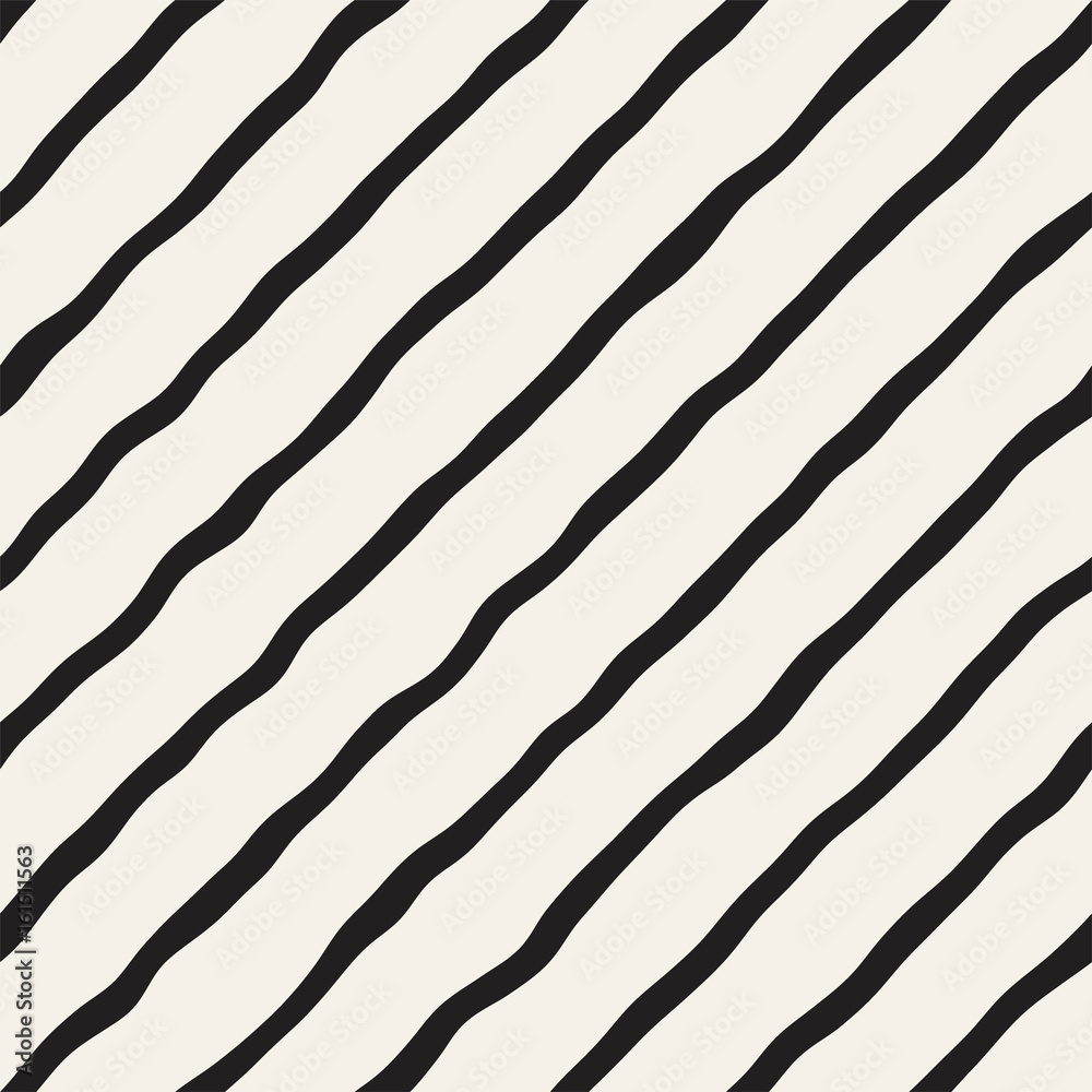 Seamless pattern with hand drawn waves. Abstract background with wavy brush strokes. Black and white freehand lines texture. Seamless pattern with hand drawn waves. Abstract background with wavy brush strokes. Black and white freehand lines texture.