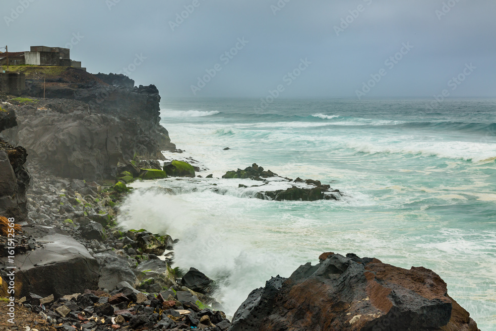Bad weather on the north coast of Sao Miguel Island, Azores