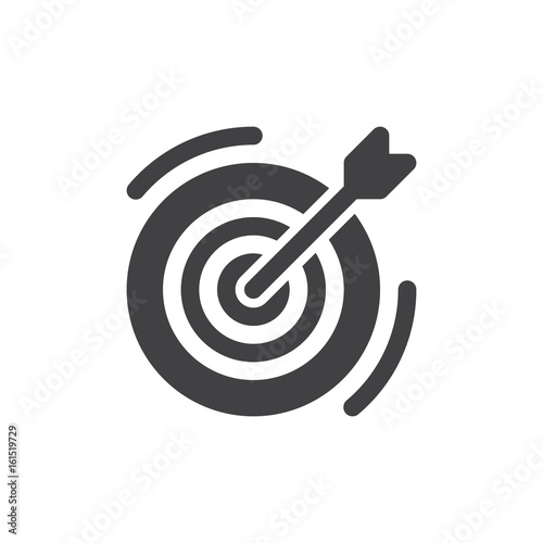 Target icon vector, filled flat sign, solid pictogram isolated on white. Symbol, logo illustration. Pixel perfect