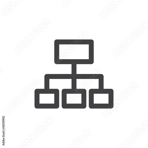 Sitemap line icon, outline vector sign, linear style pictogram isolated on white. Symbol, logo illustration. Thick line design. Pixel perfect graphics