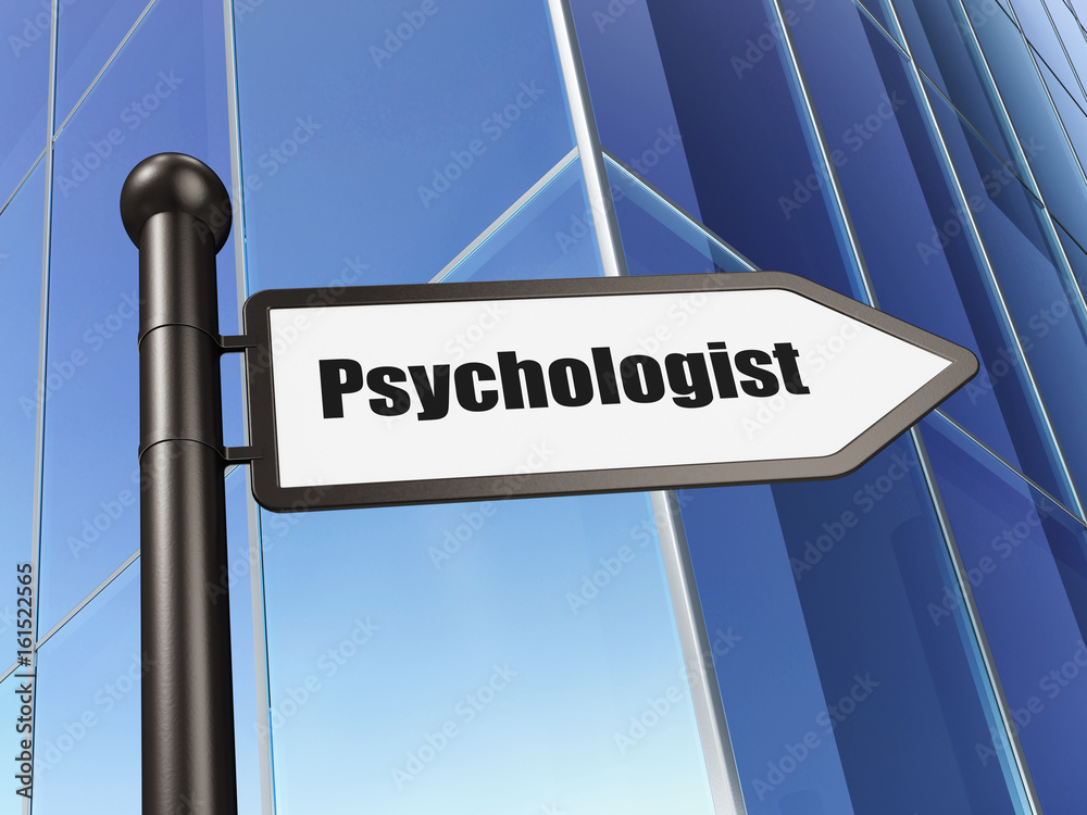 Health concept: sign Psychologist on Building background