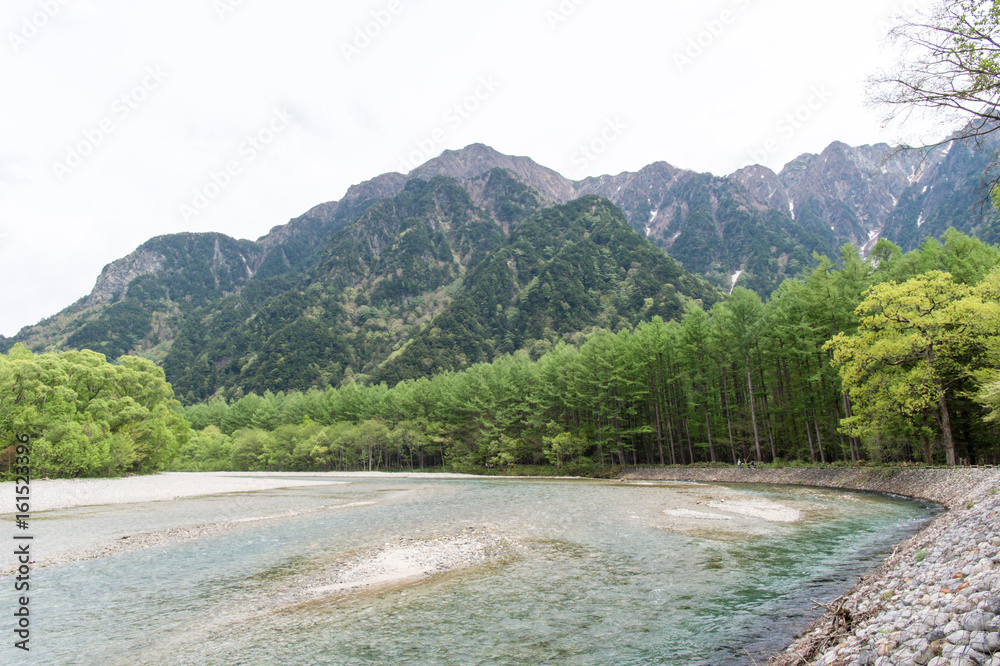 The spring season of kamikochi, in Hotaka Ranges, Kamikochi, Japan. The spring season of kamikochi, in Hotaka Ranges, Kamikochi, Japan.