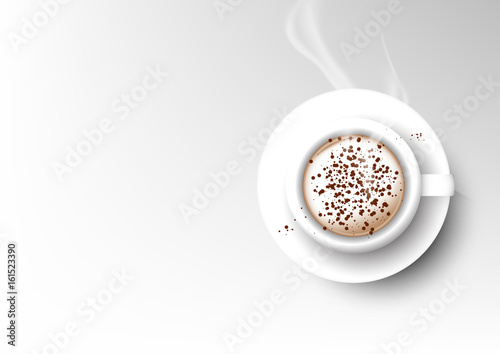 Vector isolated cup of coffee collection, cappuccino