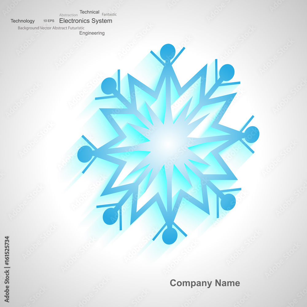 Obraz premium Happy New Year. Vector greeting illustration with snowflake
