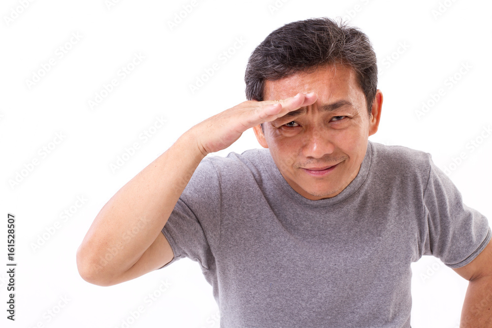 old, middle aged asian man looking, searching, watching at you, studio isolated old, middle aged asian man looking, searching, watching at you, studio isolated