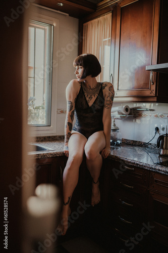 Boudoir inked girl