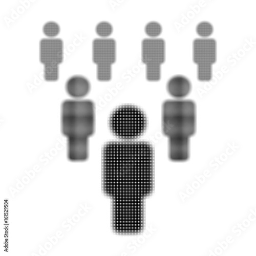 People icon vector illustration made of black dots, halftone