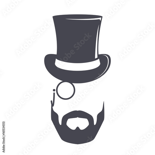 Vintage top hat. Cylinder hat illustration. Top hat vector icon