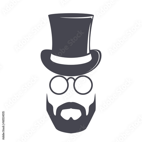 Vintage top hat. Cylinder hat illustration. Top hat vector icon