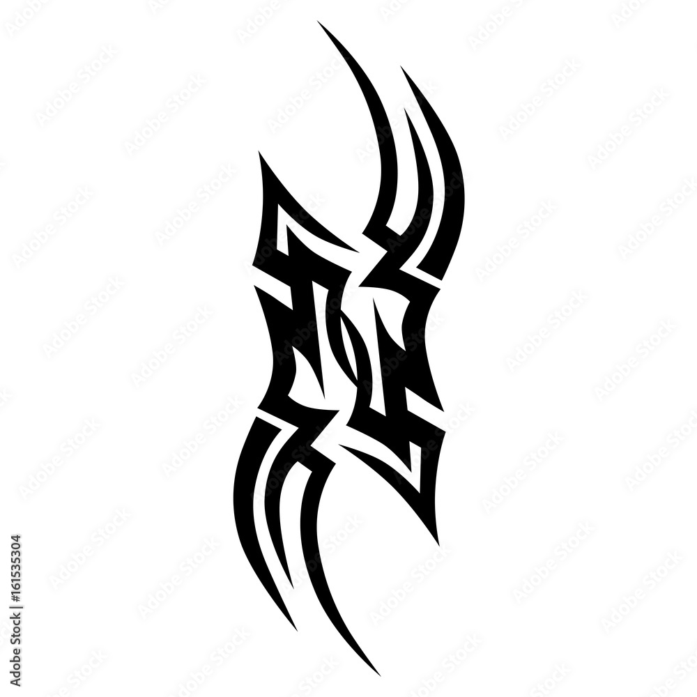 Tribal tattoo vector designs sketch. Simple abstract black logo ornament on  white background. Designer isolated art element for ideas decorating the  body of women, men and girls arm, leg. Stock Vector |