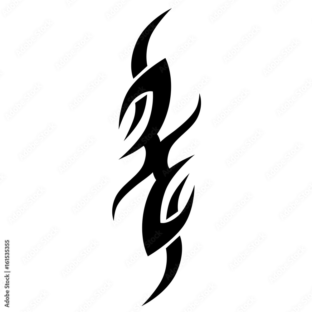 Tribal tattoo vector designs sketch. Simple abstract black logo ornament on white background. Designer isolated art element for ideas decorating the body of women, men and girls arm, leg.