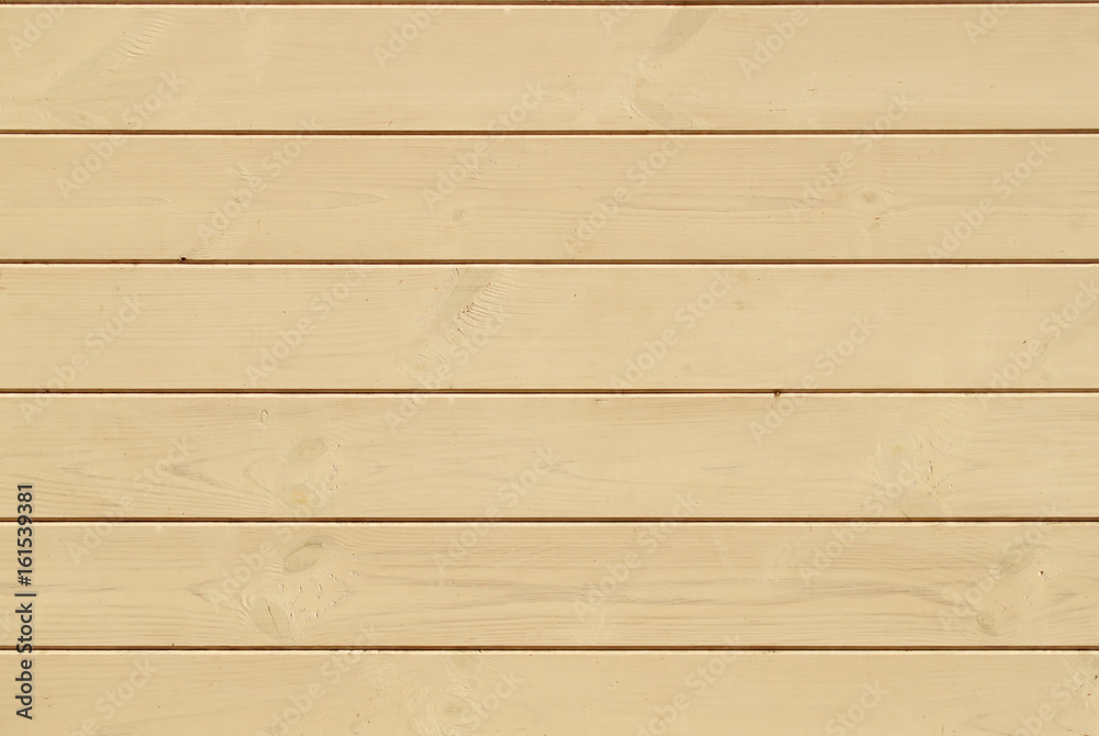 Light Wooden horizontal Wall Planking Texture. Solid Wood Slats Rustic Background.