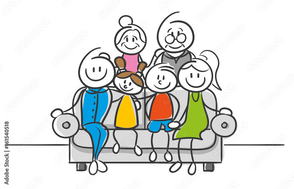Stick Figure Series Strichfiguren Familienfoto Stick Figure Series Strichfiguren Familienfoto
