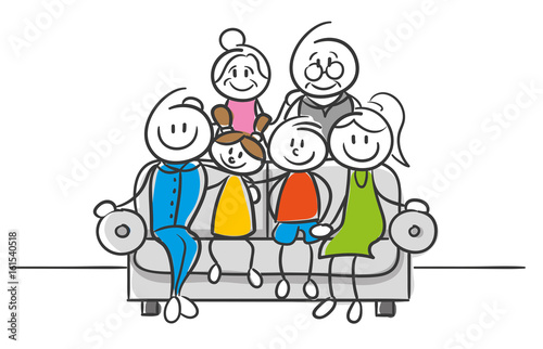 Stick Figure Series Strichfiguren Familienfoto
