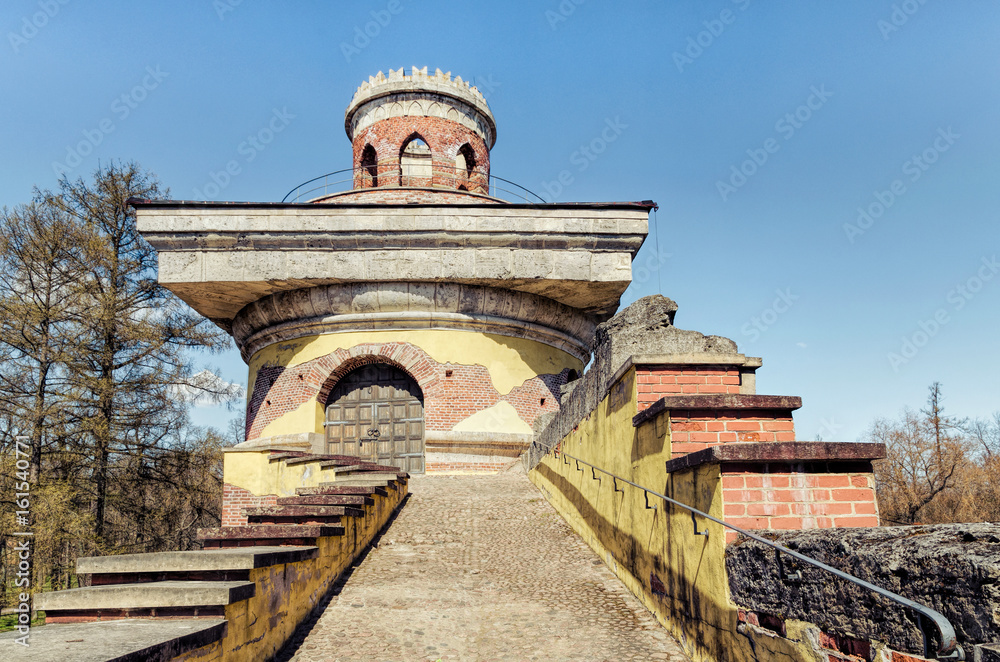The top of The Ruin Tower in the Catherine Park in Tsarskoye Selo.